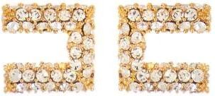 Elisabetta Franchi Accessoires, Dames, Geel, ONE Size, Oorbellen met strass