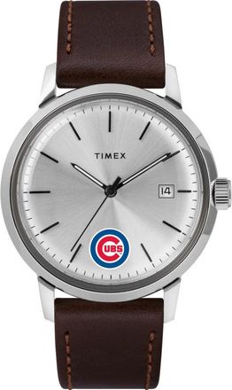 Timex Marlin Automatic 40mm Chicago Cubs Leather Mens Watch