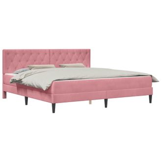 vidaXL Estructura De Cama Con Colch&oacute;n Rosa 180 X 200 Cm Terciopelo Vidaxl