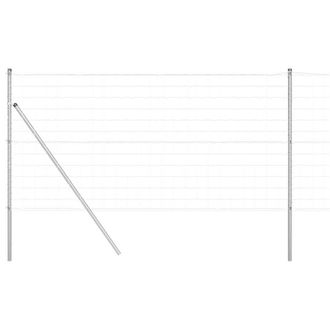 Berkfield Home Euro Fence with 13 Posts 1x25 m Galvanised Steel in Silver