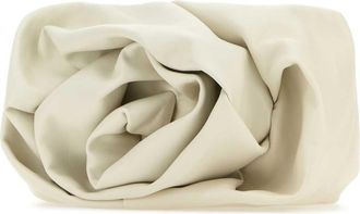 Burberry Womens Ivory Nappa Leather Rose Clutch Almond