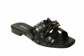 Vaneli Womens Errita Flat Sandal In Black Crocodile