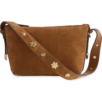 Madewell The Sun Medallion Suede Shoulder Bag in Aged Cognac at Nordstrom Rack