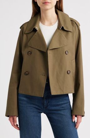 Rag & Bone Betty Crop Trench Coat in Army at Nordstrom, Size Small
