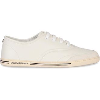 Dolce & Gabbana Schoenen, Heren, Wit, 42 EU, Leer, Lage leren sneakers, ronde neus