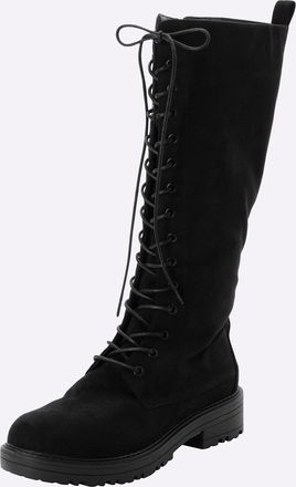 Sheego Weitschaftstiefel SHEEGO, Damen, Gr. 37, XXL-Schaft, schwarz, Textil, Schuhe Weitschaftstiefel