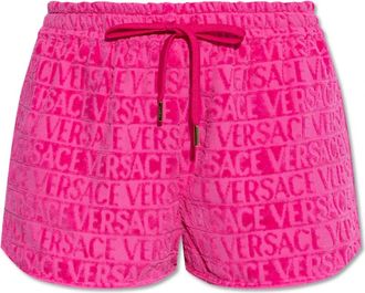 Versace Katoenen badstof shorts - Dames - Bermuda - Roze - M - Katoen - Korte Broeken