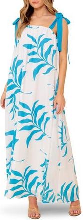 Flying Tomato Tie Strap Maxi Dress in Ivory Blue at Nordstrom Rack, Size Medium