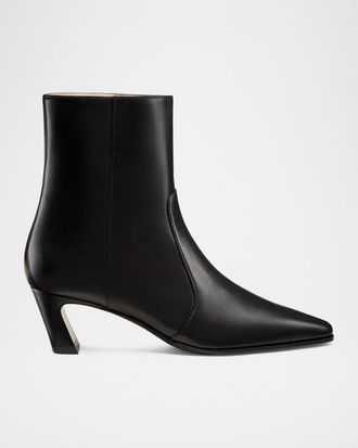 Stuart Weitzman 50mm Stassi Leather Zip Booties