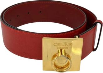 Celine Pre-owned Leather Belt - female - Celine Vintage - Vintage Belts - Red - ONE SIZE - Pre-owned