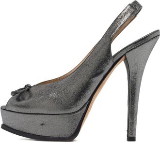 Fendi Pumps in pelle con tacco 150mm - Argento