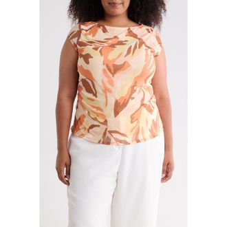 Sanctuary Meet You There Cap Sleeve Mesh Top in Exotic Elixir Orange at Nordstrom Rack, Size 2 X