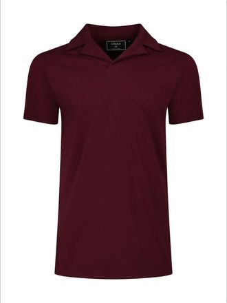 Siksilk Poloshirt SIKSILK Siksilk Polo Revere, Herren, Gr. XL, bordeaux, Obermaterial: 95% Baumwolle CO. 5% Elasthan EL., Shirts Poloshirt