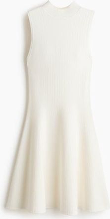 H&M Knit Dress With Flared Skirt in Cream at Nordstrom, Size Xx-Large