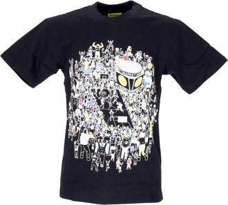 Market Basketbalspel Tee met Smiley Print - Heren - T-shirts - Zwart - XL - Katoen - Tops