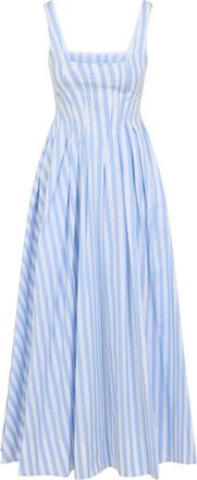Sportmax Light Blue Square Neck Maxi Dress