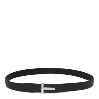 Tom Ford Reversible Leather Belt - male - Tom Ford - Belts - Black - 100 CM - Accessories