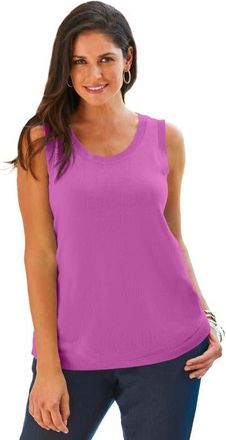 Jessica London Scoop-Neck Sweater Tank in Deep Orchid at Nordstrom, Size Medium