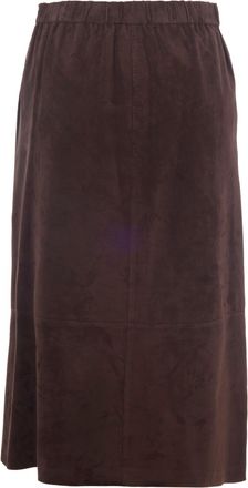 Max Mara Womens Skirt Gazza Lambskin Taupe Leather