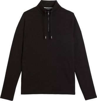 Ted Baker Men Drovers Cotton Half Zip Pullover Sweater In Black