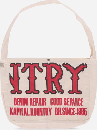 KAPITAL Cotton Twill Kountry Factory Book Bag Ecru