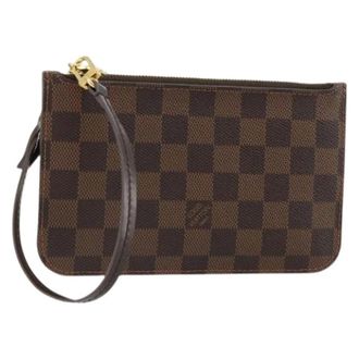 Louis Vuitton Pre-owned Clutches, female, Brown, Size: ONE SIZE Pre-owned Damier Ebene Pouch