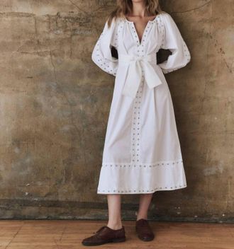 The Great. The Bodega Dress With Studs In White