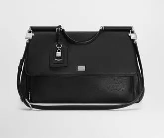 Dolce & Gabbana My Sicily Calfskin Handbag - Man Shoppers Black Onesize