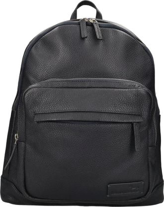 Harmont & Blaine Leren Rugzak - Heren - Rugzakken - Blauw - ONE Size - Leer - Tassen