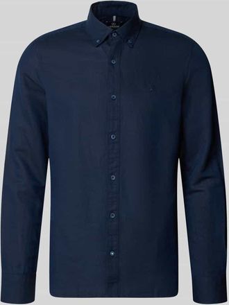 Lerros Regular Fit Freizeithemd aus Leinen-Baumwoll-Mix in Marine, Gr&ouml;&szlig;e XXXL
