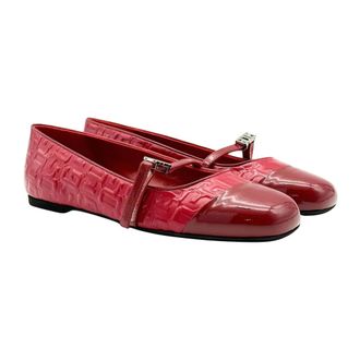 GCDS Loafers, female, Red, Size: 10 US Patent Monogram Ballerina