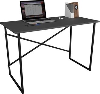ebuy24 Ebuy24 - Vcm Mesa De Escritorio De Metal De Madera Oficina De Oficina Oficina De Escritorio Styl Insasi (antracita)