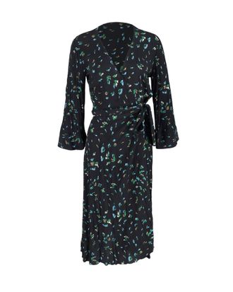Ganni Ganni Bluebell Print Wrap Dress in Floral Print Viscose
