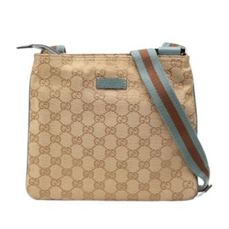 Gucci Pre-owned Cross Body Bags, female, Beige, Size: ONE SIZE Pre-owned Canvas Crossbody Bag