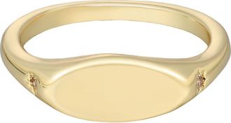 Adornia 14K Gold Plated Cubic Zirconia Marquise Signet Ring at Nordstrom Rack, Size 6