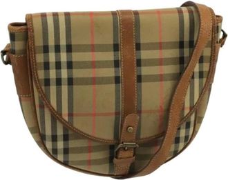 Burberry Pre-owned Cross Body Bags, female, Beige, Size: ONE SIZE Pre-owned Canvas Shoulder Bag