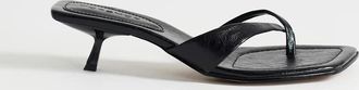 Topshop Solo - Sandali stile sabot neri con tacco medio e fascette sottili-Nero