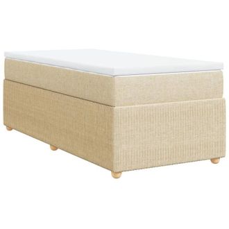 vidaXL Cama Box Spring Con Colch&oacute;n Tela Color Crema 90x190 Cm Vidaxl