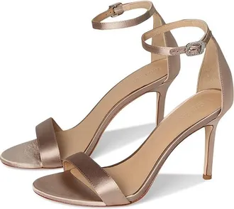 Lauren Ralph Lauren Allie Pave-Buckle Satin Sandals Womens Sandals Taupe Brown : 5.5 B - Medium, Satin/Synthetic