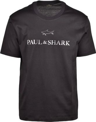 Paul & Shark Tops, Heren, Zwart, M, Katoen, Katoenen T-shirt