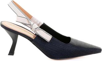 Chantal Ivory leather black slingback Dcollet