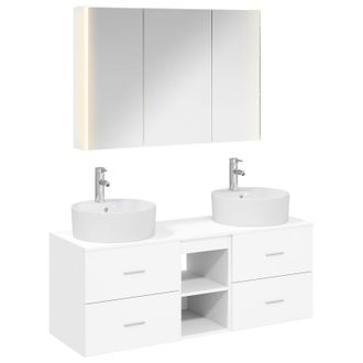 vidaXL Juego De Muebles De Ba&ntilde;o 4 Uds. Blanco Vidaxl