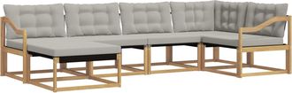 vidaXL Conjunto De Sof&aacute;s De Exterior 6 Uds. Blanco Y Gris Claro Vidaxl
