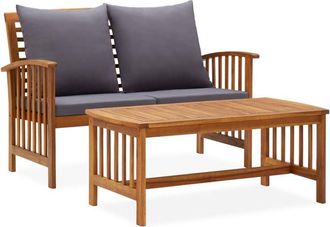 vidaXL Muebles De Jard&iacute;n 2 Piezas Con Cojines Madera Maciza De Acacia Vidaxl