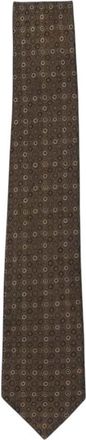 Ferragamo Brown Geometric Pattern Tie