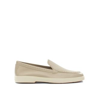 Santoni Loafers, female, Pink, Size: 7 1/2 US Tumbled Leather Loafer
