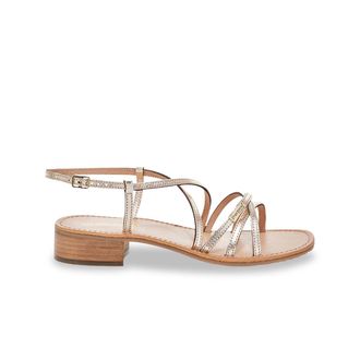 Les Tropeziennes Leren sandalen met kleine hak Harryna, vierkante top
