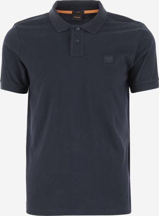HUGO BOSS Navy Blue Cotton Polo