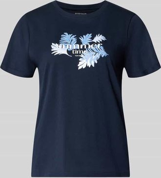 Tom Tailor Regular Fit T-Shirt aus reiner Baumwolle in Marine, Gr&ouml;&szlig;e XXXL