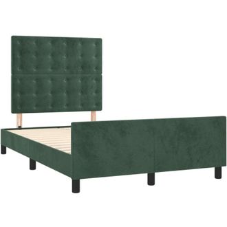 vidaXL Vidaxl - Estructura Cama Sin Colch&oacute;n Terciopelo Verde Oscuro 120x190cm